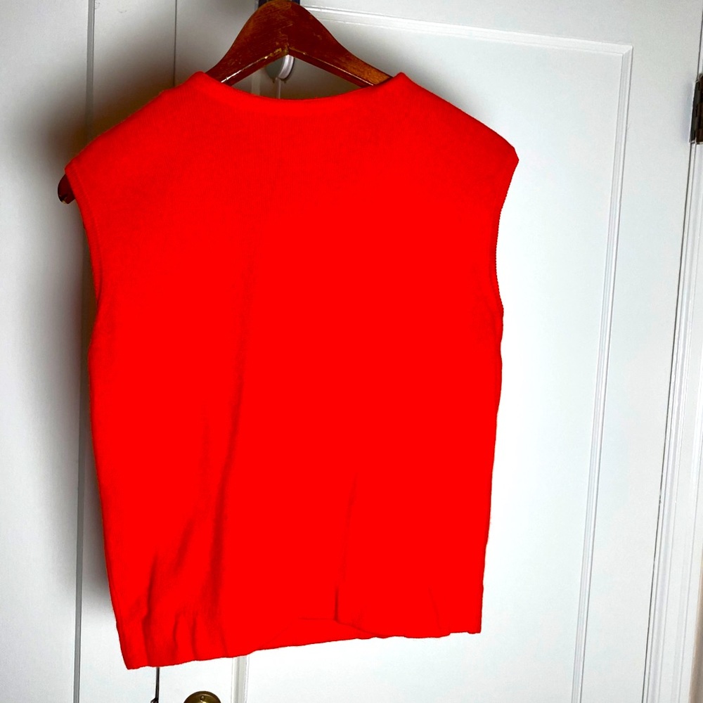 Vintage Cashmere Sleeveless Sweater 60’s Chili Red